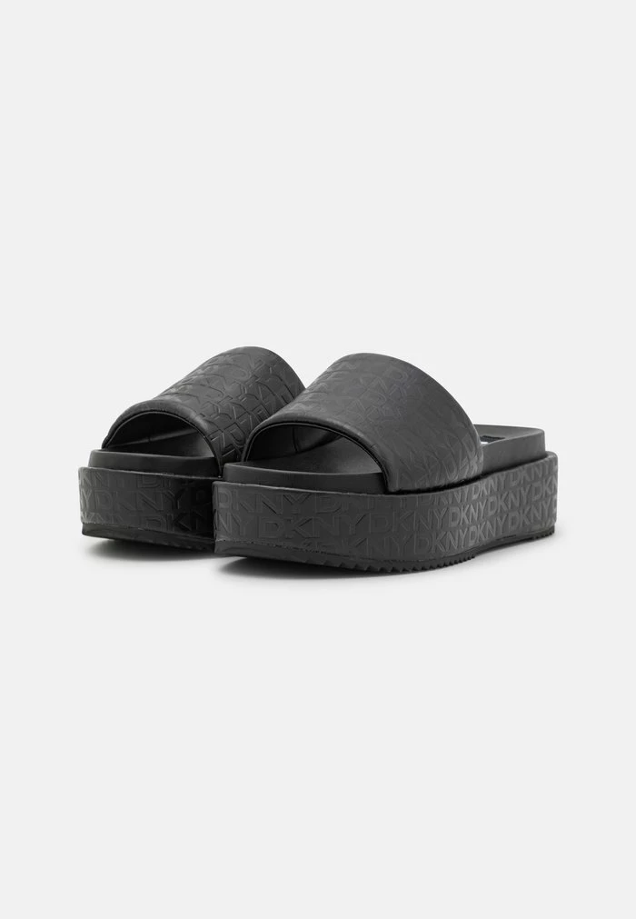 DKNY PLATFORM SLIDE - Heeled Mules - Black 5 DKNY PLATFORM SLIDE - Heeled Mules - Black - Image 3