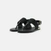 DKNY AMBER SLINGBACK FLAT THONG - T-bar Sandals - Black/shiny Black -Bag Haven Store 03231907f8e447c8ae7767227326798e