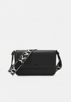 DKNY WINONNA FLAP CROSSBODY - Across Body Bag - Black/black