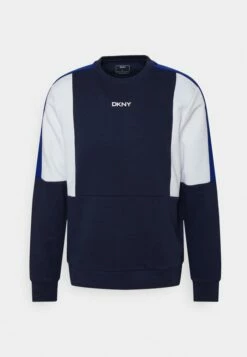 DKNY COLORBLOCK FRENCH TERRY LOGO CREWNECK - Sweatshirt - Navy