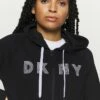 DKNY TRACK LOGO ZIP HOODI - Zip-up Sweatshirt - Black -Bag Haven Store 096a90a0eb474dbc83b9d421f7055a34