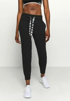 DKNY TWO TONE JOGGER - Tracksuit Bottoms - Black