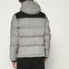 DKNY MIXED MEDIA HOODED PUFFER - Winter Jacket - Silver -Bag Haven Store 0bfcbe758b1c4c4c803bc7ce5b3f1d07