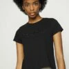 DKNY CROPPED SEQUIN PATCH - Print T-shirt - Black -Bag Haven Store 0dc4eced3dc145a58664428894de73bb