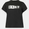 DKNY TWO TONE LOGO TEE - Print T-shirt - Black -Bag Haven Store 0f4c5a25a47e4edaa6dd2dcfda41d5c1