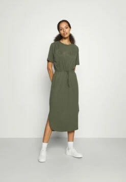 DKNY LOGO DRAWSTRING DRESS - Jersey Dress - Military Green