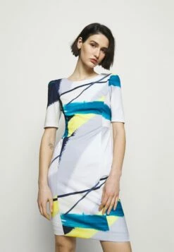 DKNY RUCHED SHEATH - Shift Dress - Spring Navy/multi