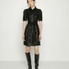 DKNY PUFF SLEEVE - Shirt Dress - Black -Bag Haven Store 13200e8e36194db892664039436ee276