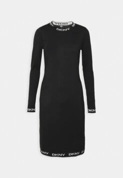 DKNY LOGO TAPING DRESS - Jumper Dress - Black/ivory/black