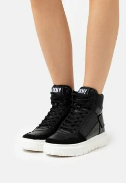 DKNY MAYZI LACE UP - High-top Trainers - Black