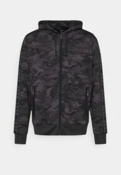 DKNY CAMO LOGO HOODIE - Zip-up Sweatshirt - Grey Heather