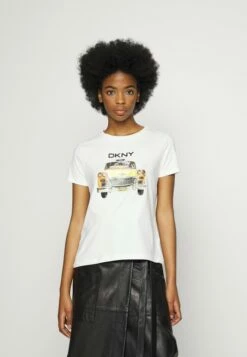 DKNY OLD FASHION TAXI LOGO - Print T-shirt - White
