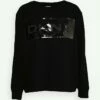 DKNY SEQUIN BOX CUT OUT LOGO - Sweatshirt - Black -Bag Haven Store 20dacfea148843e59f990d44025751fd