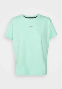 DKNY LOGO BOXY KNOTTED TEE - Basic T-shirt - Beach
