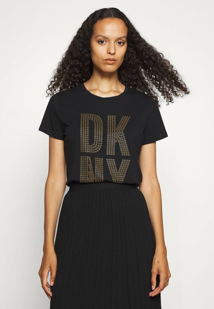 DKNY STACKED GROMMET LOGO - Print T-shirt - Black 6 DKNY STACKED GROMMET LOGO - Print T-shirt - Black - Image 4