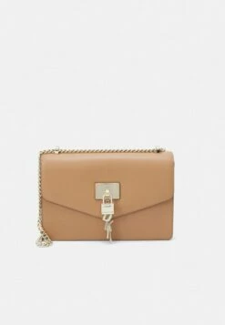 DKNY ELISSA SHOULDER FLAP - Across Body Bag - Cashew