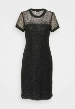 DKNY KNEE LENGTH SEQUIN DRESS - Jumper Dress - Black