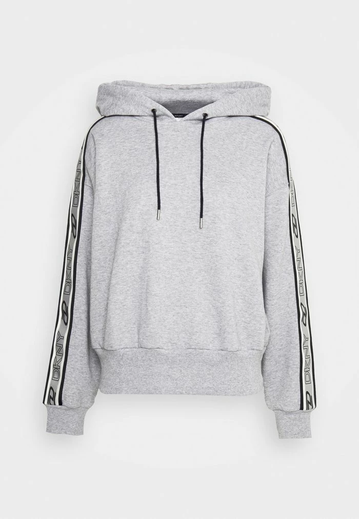 DKNY LOGO TAPE CROPPED HOODIE - Hoodie - Pearl Grey Heather 6 DKNY LOGO TAPE CROPPED HOODIE - Hoodie - Pearl Grey Heather - Image 4