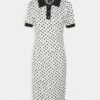 DKNY LOGO SHEATH - Jumper Dress - Ivory/black -Bag Haven Store 28f576739bac49f89e84e336299e0465