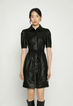 DKNY PUFF SLEEVE - Shirt Dress - Black
