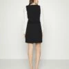 DKNY COMBO SLEEVE FIT AND FLARE - Day Dress - Black/ivory -Bag Haven Store 2aa2f0bc9cc146ee83e44b13af6eb654