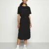 DKNY LOGO DRAWSTRING DRESS - Jersey Dress - Black -Bag Haven Store 2c588c58b2434545938139773c2bf180