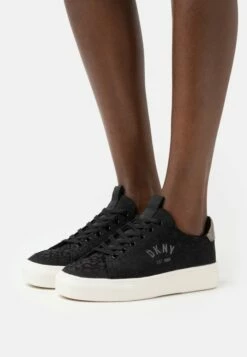 DKNY CARA LACE UP - Trainers - Black/gunmetal