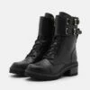 DKNY BART COMBAT BOOT BUCKLE - Lace-up Ankle Boots - Black -Bag Haven Store 2eab66504c244be49bd1b6e026b1b549