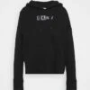 DKNY PIGMENT DYED TWO TONE LOGO DISTRESSED HOODIE - Hoodie - Black -Bag Haven Store 3161cd72ddab4cf0a9bc21a8a74cfaab
