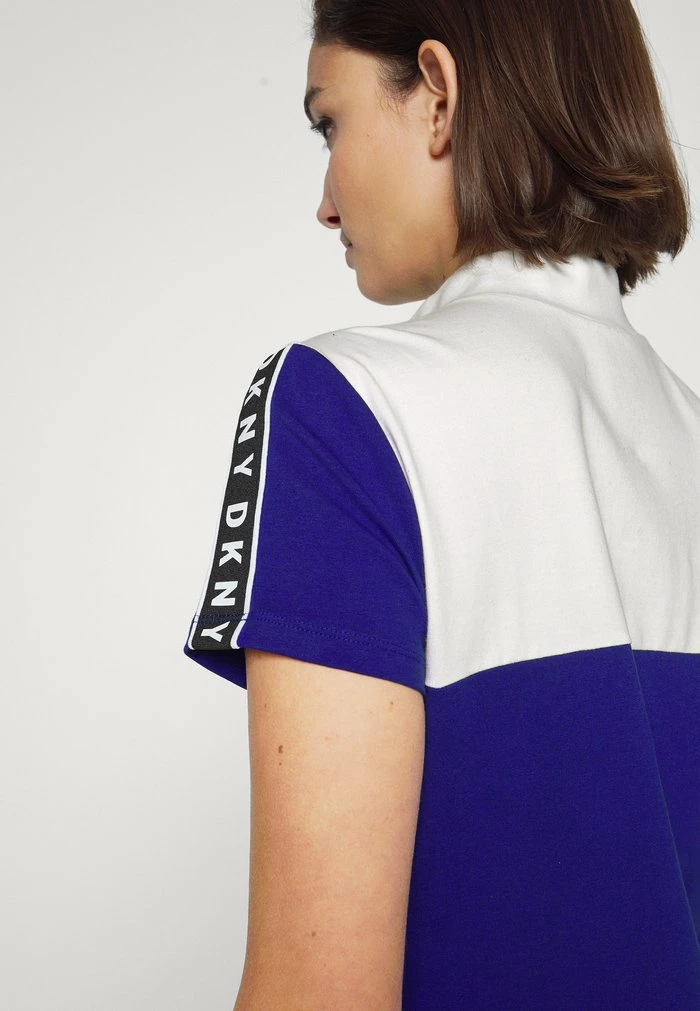 DKNY LOGO MOCKNECK ZIP DRESS - Jersey Dress - Ivory/marine/black 8 DKNY LOGO MOCKNECK ZIP DRESS - Jersey Dress - Ivory/marine/black - Image 6
