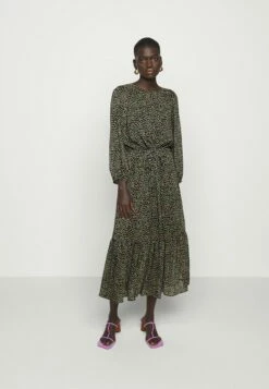 DKNY PRINTED PEASANT - Day Dress - Black/multi