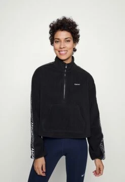 DKNY FLIP LOGO TAPE POLAR HALF ZIP - Fleece Jumper - Black