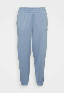 DKNY EMBOSSED LOGO HIGH WAIST RELAXED - Tracksuit Bottoms - Country Blue