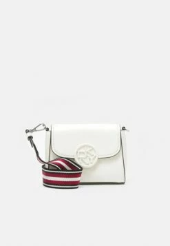 DKNY LEINA FLAP CBODY - Across Body Bag - White/silver