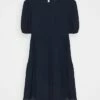 DKNY PUFF SLEEVE TIERED TRAPEZE - Day Dress - Spring Navy 12 DKNY PUFF SLEEVE TIERED TRAPEZE - Day Dress - Spring Navy -Bag Haven Store 3dbc507076ef495eab2a79eda97812a8