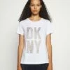 DKNY STACKED GROMMET LOGO - Print T-shirt - White -Bag Haven Store 3e9e6ecbb94042fdb652ee22fc47149e