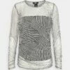 DKNY Long Sleeved Top - Ivory/black Multi -Bag Haven Store 3ea7303e0b534673b865805493f68cfd