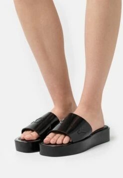DKNY LAREN PLATFORM SLIDE - Mules - Black