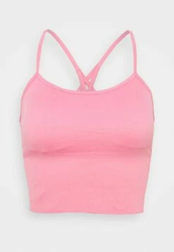 DKNY SEAMLESS STRAPPY CROP REMOVEABLE CUPS - Top - Bubblegum