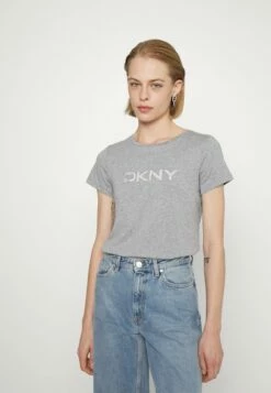 DKNY LOGO - Print T-shirt - Avenue Grey/silver