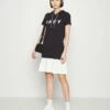 DKNY FLOUNCE LOGO HOODIE DRESS - Shirt Dress - Black/ivory -Bag Haven Store 4eda1ecaf8df4033bdc1e40db0349c41