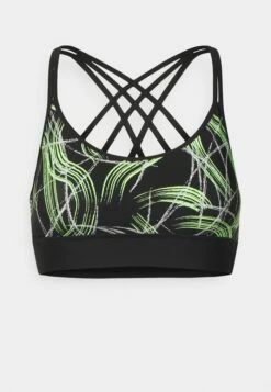 DKNY ELECTRIC SHOCK PRINT STRAPPY BACK BRA REMOVABLE CUPS - Medium Support Sports Bra - Zest