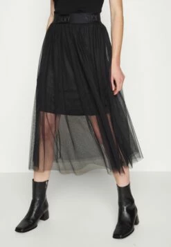 DKNY MIDI PULL ON SKIRT - A-line Skirt - Black