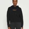 DKNY TIGER KING PRINTED EMBROIDERY CROPPED HOODIE - Hoodie - Black -Bag Haven Store 51ba048c340e4a50a42a89f705321fde