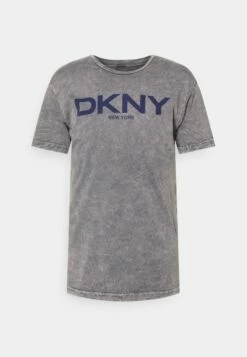 DKNY MINERAL WASH TEE - Print T-shirt - Grey/black