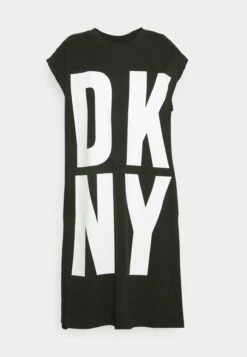 DKNY EXPLODED LOGO TUNIC - Jersey Dress - Black/white