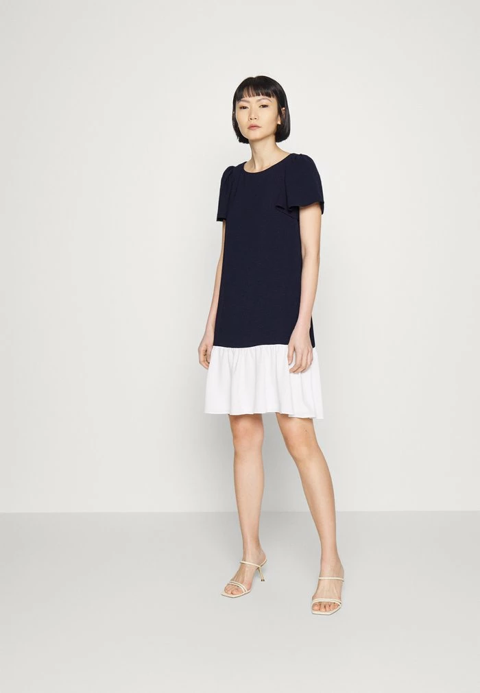 DKNY FLUTTER SLEEVE AND HEM TRAPEZE - Day Dress - Ivory/spring Navy 4 DKNY FLUTTER SLEEVE AND HEM TRAPEZE - Day Dress - Ivory/spring Navy - Image 2