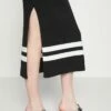 DKNY MIDI DRESS - Jumper Dress - Black/white -Bag Haven Store 63428498f8a34af092ef6d0f7fe1f3e3