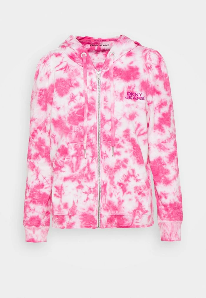 DKNY PUFF TIE DYE ZIP UP HOODIE - Zip-up Sweatshirt - White/hyper Pink 7 DKNY PUFF TIE DYE ZIP UP HOODIE - Zip-up Sweatshirt - White/hyper Pink - Image 5