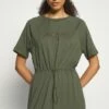 DKNY LOGO DRAWSTRING DRESS - Jersey Dress - Military Green -Bag Haven Store 6616712ec2ec4c9e8132df85845ba6dd